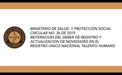Circular No. 36 de 2019 –  MINISTERIO DE SALUD Y PROTECCIÓN SOCIAL